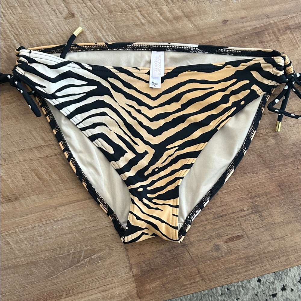 Victoria's Secret Black and Tan Zebra Bikini Bottom